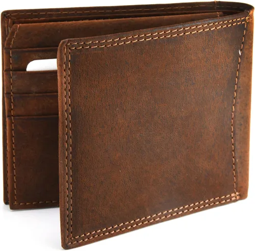 Vista 2 de Style n Craft Cartera de cuero bi-fold, cartera de cuero de grano completo para hombres y mujeres, cartera con protección RFID con múltiples