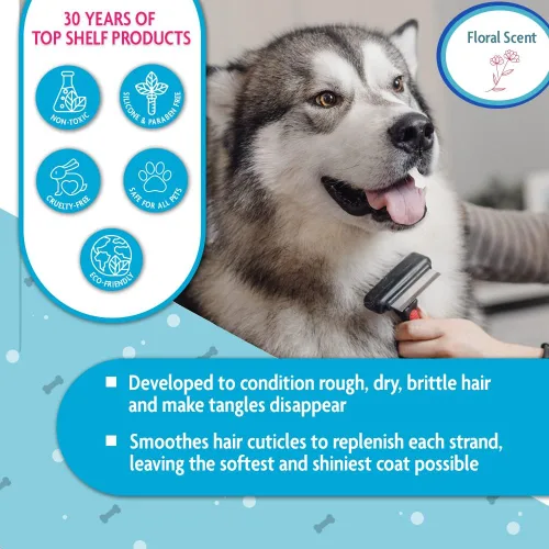 Vista 4 de EQyss Premier - Acondicionador para mascotas, hidrata, suaviza y acondiciona el pelaje seco y el cabello, desenreda y añade brillo, para todos