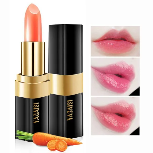 Vista 8 de Lápiz labial que cambia de color, Bálsamo labial mágico que cambia de color (Negro a Rojo ladrillo), Lápiz labial hidratante natural Labiales