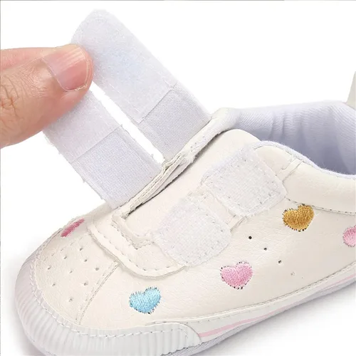 Vista 6 de E-FAK Zapatos de bebé para niños y niñas, zapatillas para bebés, suela de goma antideslizante, zapatos de cuna para primeros pasos de niños pequeños