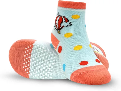 Vista 6 de Tphon 12 pares de calcetines antideslizantes con agarre en la parte inferior antideslizante, de algodón antideslizante para niños, niñas, niños