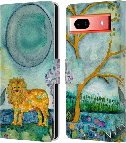 Vista 10 de Head Case Designs Officially Licensed Wyanne Blue Watercolour Bear Animals 2 Leather Wallet Case Compatible with Google Pixel 7a