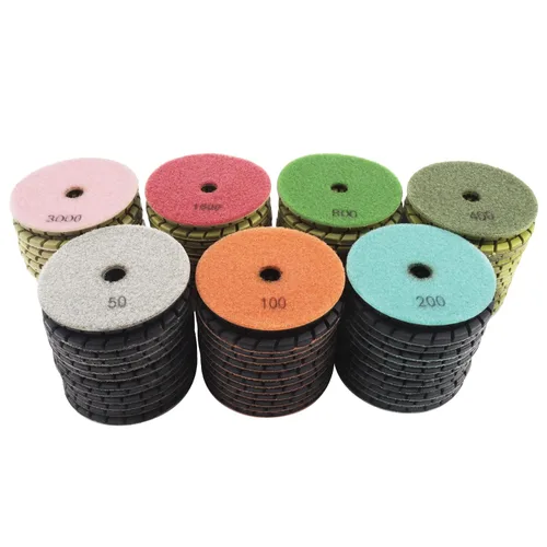 Vista 7 de SHDIATOOL Almohadillas de pulido de diamante de 4 pulgadas para hormigón, grano 50, paquete de 12 – pulido en húmedo, diseño turbo en espiral