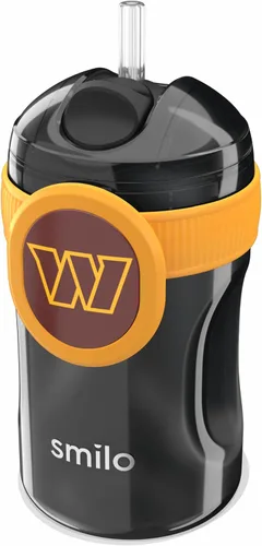 Vista 38 de Smilo Vaso con popote de Arizona Cardinals con licencia oficial de la NFL, para bebés y niños pequeños, con popote de silicona ponderado y capacidad