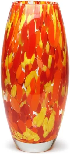 Vista 8 de Ca D Oro - Jarrón de cristal de confeti azul soplado a mano estilo Murano para flores y decoración - Modelo Oliva G