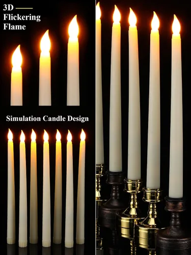 Vista 3 de Retisee 30 velas LED sin llama de 11 pulgadas, a granel, funciona con pilas, velas LED parpadeantes para decoración de San Valentín, cumpleaños