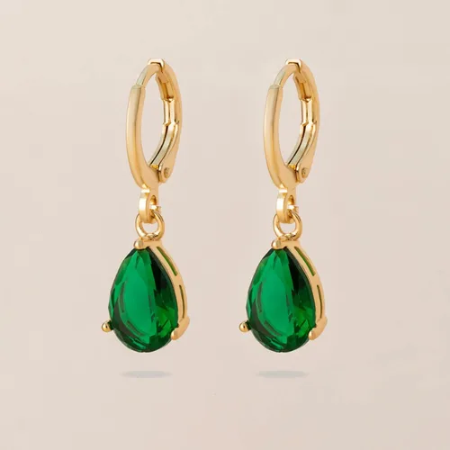 Vista 4 de Green Earrings for Women Emerald Earrings Crystal Teardrop Earrings Gold Rhinestone Earrings Bridal Wedding Earrings Jewelry Gifts for Women