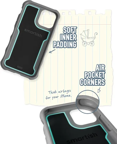 Vista 5 de Smartish Funda para iPhone 11 Armor - Gripzilla [resistente + protectora] Funda de agarre delgada y resistente - Minty Fine