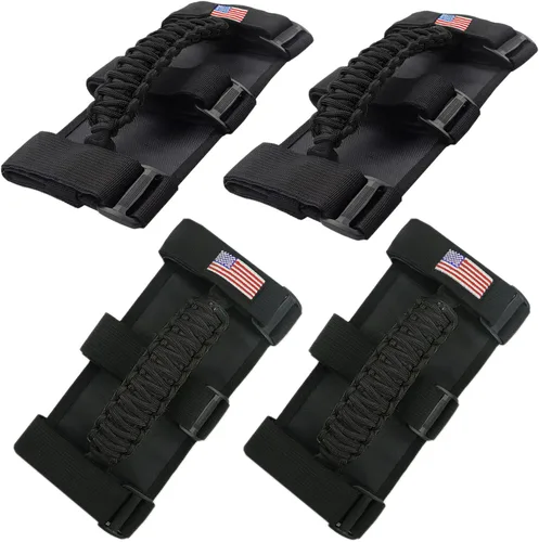 Vista 14 de Accesorios para Jeep Wrangler, barra antivuelco, mango de agarre con moldura para manija compatible con Jeep Wrangler YJ TJ JK JKU JL JLU 1955-2023