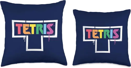 Vista 3 de Tetris Graffiti Heart Art - Almohada de 16 x 16 pulgadas, multicolor