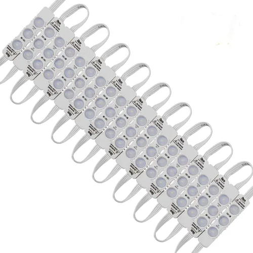 Vista 8 de Lulin 100 tiras de luces LED impermeables superbrillantes, color blanco, 53 pies CC 12 V 3 módulos LED blanco para letreros publicitarios con cinta