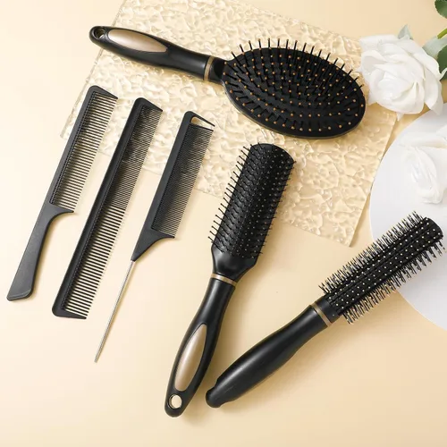 Vista 4 de Juego de 6 peines desenredantes para mujeres y hombres, para cabello liso, rizado y todo tipo de cabello