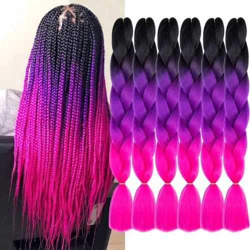 Vista 42 de Beige (613#) 6 paquetes de cabello trenzado de 24 pulgadas, de fibra sintética, sin picazón, extensiones de cabello para trenzar jumbo, textura