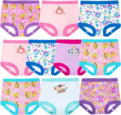 Vista 9 de Disney Pantalón de entrenamiento para ir al baño y kit de iniciación de princesa para niñas, incluye calcomanías y tabla de seguimiento, tamaños 2t