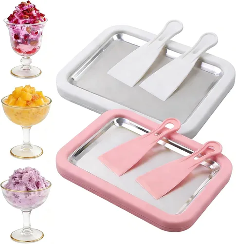Vista 9 de Máquina de helados enrollados, nueva máquina de rodillos de helado casera, máquina de helado instantáneo, bandeja de helado rodada para actividades