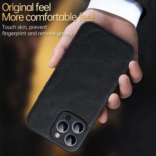 Vista 6 de COOVS Funda para iPhone 14/14 Plus/14 Pro/14 Pro Max, funda de cuero de lujo premium clásica para negocios, funda delgada para teléfono