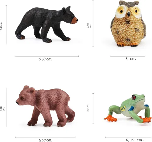 Vista 5 de 16 piezas de figuras de animales del bosque para bebés, figuras de criaturas del bosque, juguetes en miniatura, adornos para pasteles y cupcakes
