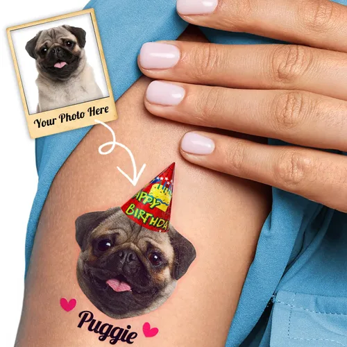 Vista 10 de 96 tatuajes temporales para perros y mascotas para niños, resplandor luminoso en la oscuridad, calcomanías de tatuajes falsos de animales