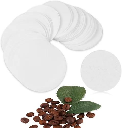 Vista 8 de CEYAZYE 200 piezas de papel de filtro de café redondo, filtros de café desechables de 2.205 in, filtro de cafetera Moka para máquina de espresso