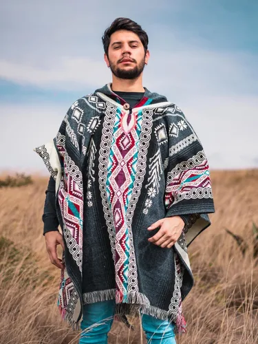 Vista 7 de Poncho for men - Alpaca wool - Clint Eastwood - Daryl Dixon - Men Poncho - Handamade products - Cowboy Serape Shawl