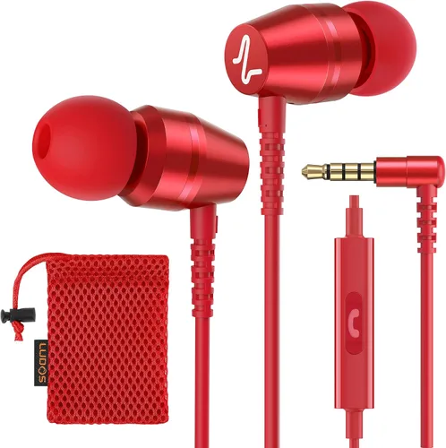 Vista 10 de LUDOS OMNITONE Auriculares con cable in-ear, 5 años de garantía, auriculares con micrófono, conector de 3.5 mm, auriculares con cable