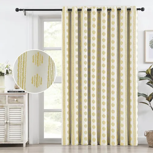 Vista 30 de Melodieux Cortinas bohemias 80% opacas de 63 pulgadas de largo para dormitorio, sala de estar, oscurecimiento de sala de estar, cortinas