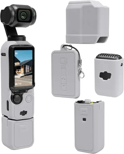Vista 12 de Funda protectora para cámara DJI Osmo Pocket 3/Xtra Muse, funda de silicona suave con 2 protectores de pantalla y lente, accesorios de cuerpo