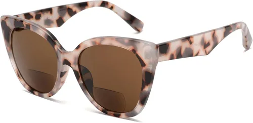 Vista 9 de JM Lentes de lectura bifocales clásicos, de gran tamaño, estilo ojo de gato, lentes de sol para mujer Cat Eye, Stylish