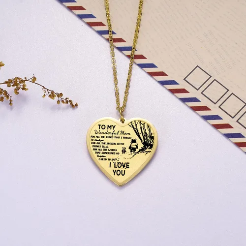 Vista 2 de Ralukiia Llavero con collar de texto en inglés To My Wonderful Mom, regalos para mamá de hijo o hija, regalo de cumpleaños para mamá de hijo, regalo