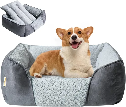 Vista 16 de Miguel Cama lavable para perros y gatos con cojín extraíble para perros medianos y pequeños, sofá cama para mascotas fácil de lavar con cojín Negro
