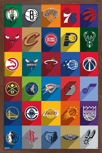 Vista 15 de NBA League - Póster de pared con logotipos 25, 34 pulgadas de largo x 22.4 pulgadas de ancho, versión premium sin marco