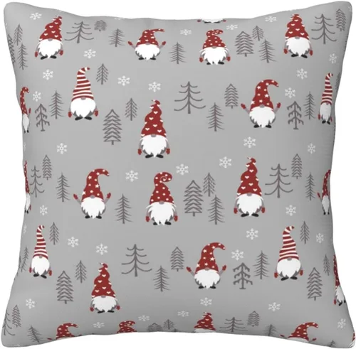 Vista 8 de GOOESING Fundas de almohada de Navidad con remolinos rojos, 16 x 16 pulgadas, diseño de bastón de caramelo dulce, doble remolino, color rojo