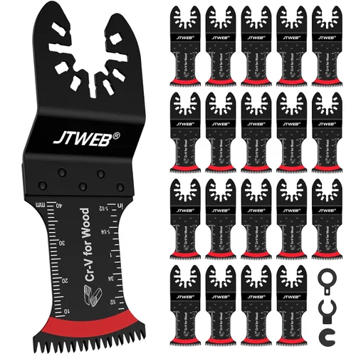 Vista 9 de JTWEB Hojas de sierra oscilantes de dientes japoneses de madera, 10 cuchillas multiherramienta con borde en forma de arco para madera, plástico