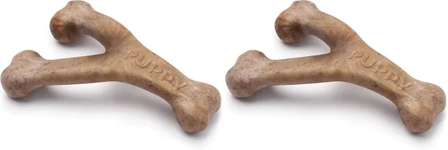 Vista 8 de Benebone Puppy Wishbone - Juguete masticable para perro, fabricado en Estados Unidos, sabor a tocino real, pequeño
