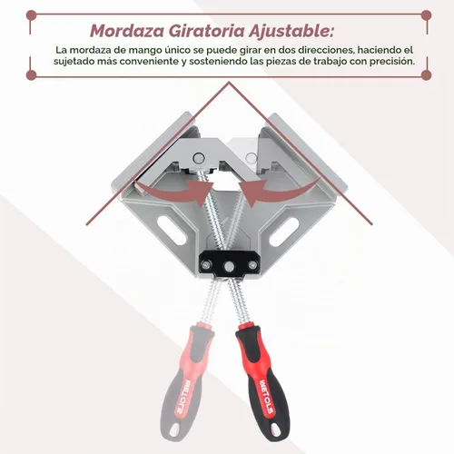 Vista 4 de WETOLS Abrazadera de Esquina para Carpintería 4PCS Abrazadera de Ángulo Recto de 90 Grados con Mordaza Basculante Ajustable de Aleación de Aluminio