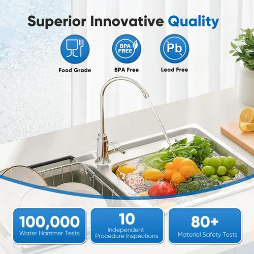 Vista 7 de PUREPLUS Filtro de agua para debajo del fregadero, capacidad de 40,000 galones, 99.99% de reducción de cloro, certificado NSF/ANSI 42, elimina