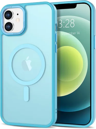 Vista 203 de Anuck - Funda magnética para iPhone 11 compatible con MagSafe, carcasa trasera mate translúcida dura, borde de TPU, delgada, resistente a impactos