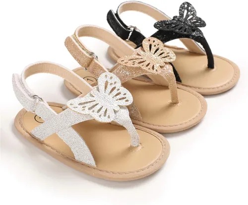 Vista 3 de COSANKIM Sandalias de verano para bebés y niñas con suela suave de flores, zapatos de vestir para cuna, recién nacidos, para recién nacidos