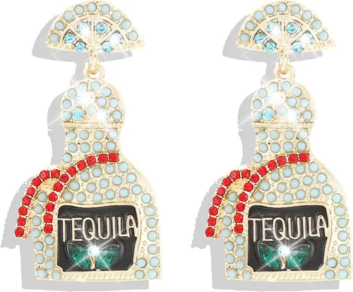 Vista 14 de Regalos de tequila para mujer, aretes de Margarita, aretes de tequila, aretes de vacaciones para mujer, aretes de champán para mujer, regalos