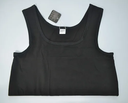 Vista 6 de BaronHong Tomboy Trans Lesbianas Pull On Cierre Pecho Carpeta Corta Tank Top Banda Elástica