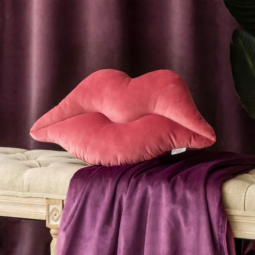 Vista 6 de Ashler Lips Almohadas Decorativas de Terciopelo Suave y Liso con Relleno Incluido Cojín para Sofá Cama Sala de Estar, Rosa, 24 X 12 pulgadas Rosa
