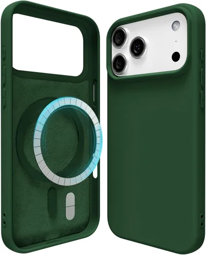 Vista 82 de oakxco Funda de silicona para iPhone 12 Pro Max, magnética, compatible con carga inalámbrica Magsafe, cubierta protectora de goma suave y delgada