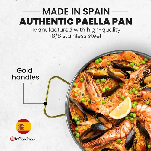 Vista 2 de La Paella - Paellera de acero inoxidable