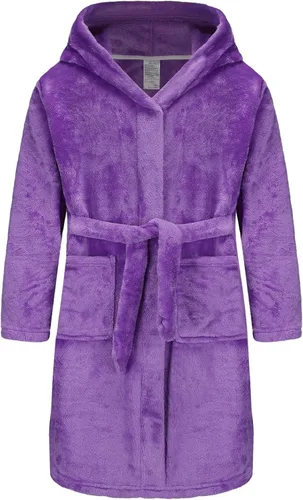 Vista 194 de E.W Apparel Bata de baño de forro polar con capucha para niños, bata suave y mullida para niños pequeños
