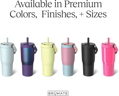 Vista 3 de BrüMate Resa - Vaso de viaje 100% a prueba de fugas de 25 onzas con asa y pajilla, popote SoftSip flexible, funda de silicona para mayor