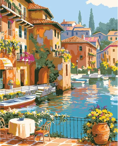 Vista 18 de QUITEDEW Pintura por números para adultos principiantes, pintura de paisajes por números, kits de pintura de jardín por números, adecuados