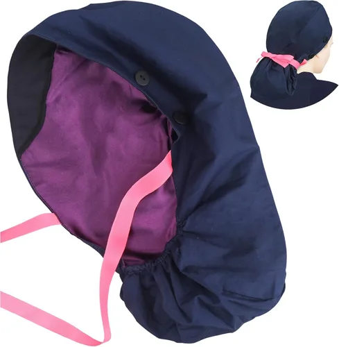 Vista 38 de Scrub Caps for Women Surgical Caps Nurse Hat Functional Ponytail Holder for Long Hair Single or Satin-Lined