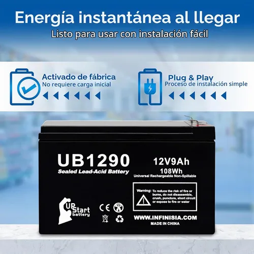 Vista 6 de 2X UB1290 12V 9Ah UPS para reemplazo de batería APC 1500