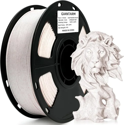 Vista 50 de GIANTARM Filamento de ácido poliláctico (PLA), filamento beige para impresora 3D, carrete de 2.2 libras, precisión de dimensión de 0.069 in +