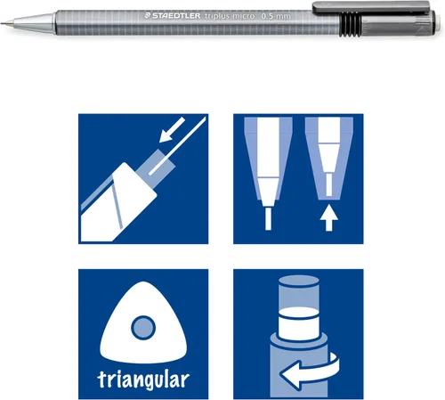Vista 5 de STAEDTLER Triplus Micro - Portaminas triangulares de 0.02 in #2, paquete de 3